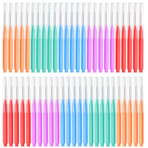 KQDRAVINE Set di spazzole interdentali, 50 pezzi, 5 colori, spazzole interdentali per la pulizia dei denti