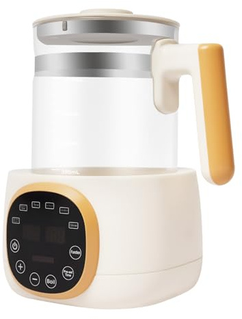 Scaldacollette per bambini, 1,3 l, con controllo della temperatura, scalda latte materno e preparatore per alimenti per bambini, 37 – 95 °C, con luce notturna