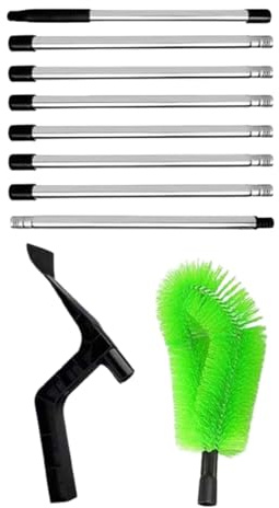 Limpiador De Canalones | Manual Previene Obstrucciones | Limpiador De Hojas De Canalones Telescópico Desde El Suelo | Para Escombros Ramas Jardín Propietarios Profesionales Jardineros