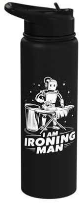 Funny Fathers Birthday Day Ironing Sarcastic Joke Humour Stainless Steel Insulated Water Bottle