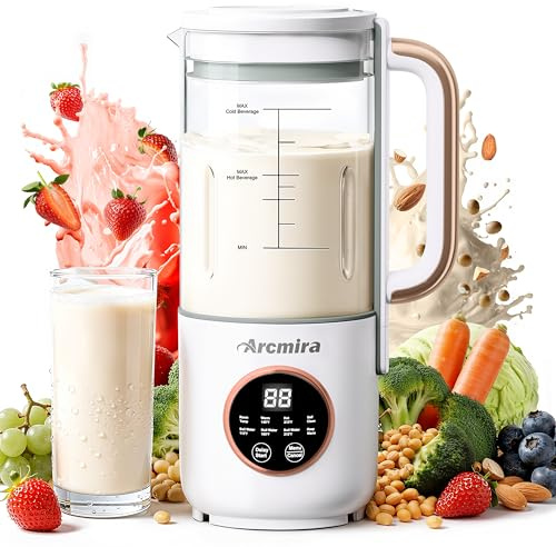 Automatic Nut Milk Maker, 35 oz(1000ml) Homemade Almond, Oat, Soy, Plant-Based Milk and Dairy Free Beverages, Almond Milk Maker with Delay Start/Keep Warm/Boil Water, Soy Milk Maker with Nut Milk Bag