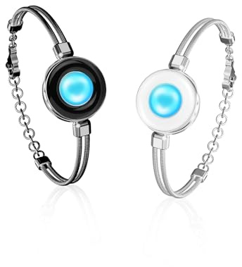 TOTWOO Bracelet Connecté pour Couple Amoureux à Distance, Duo Vibrant | Acier Inoxydable Réglable avec Connexion Bluetooth en Tête-à-Tête, Bracelet Amour, Famille, Mère Fille, Ado, Fille