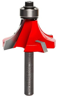 Freud Foret arrondi à rayon quadra-cut avec revêtement Perma-Shield pour une finition impeccable – 4 fraises, diamètre de tige 6,35 mm, rayon 1,27 cm, longueur 6,3 cm – 34-116