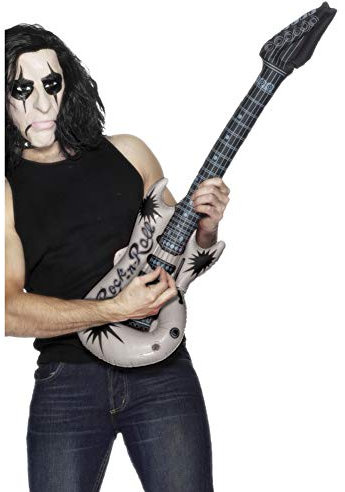 Smiffys Inflatable Guitar, Assorted 99cm / 39in, 1970's Disco Fancy Dress, Adult Dress Up Accessories Halloween