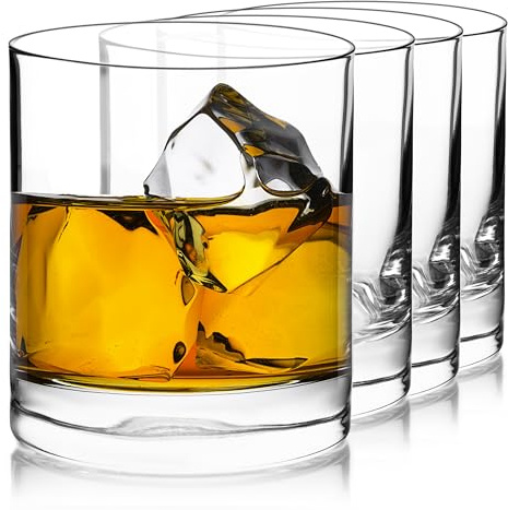Luigi Bormioli Classico Double Old-Fashioned Glasses - Set of 4, 13.5 Oz. Multipurpose Tumblers for Whiskey, Cocktails - Made in Italy with Son.hyx Lead-Free Durable Crystal - Dishwasher Safe