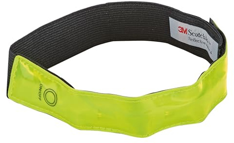 Prophete LED-Reflektorbänder für Arme und Beine – 40 cm Länge, 3M Reflex-Material, 4 LEDs pro Band, inkl. Batterien, Neongelb, EN 13356:2001 Zertifiziert