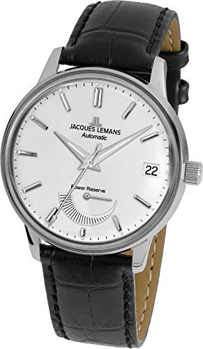 JACQUES LEMANS Herren-Armbanduhr Retro Classic Analog Automatik Leder N-222A