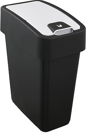 keeeper Premium Waste Bin with Flip Lid, Soft Touch, 10 Litre, Magne, Graphite Grey