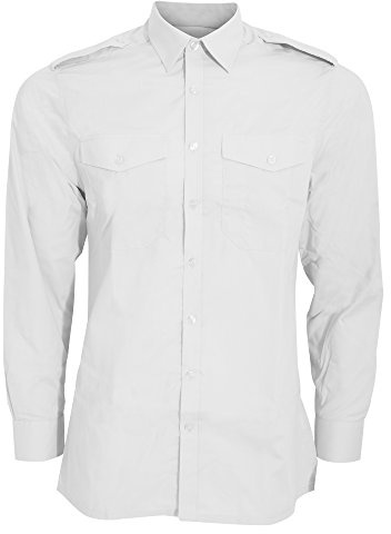 Kustom Kit Men's Pilot L/S Business Shirt, White, 15 UK