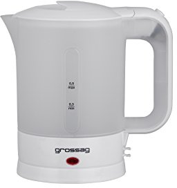 grossag - Bollitore elettrico da viaggio WK 3, 115-230 Volt, 500 ml, con 2 tazze