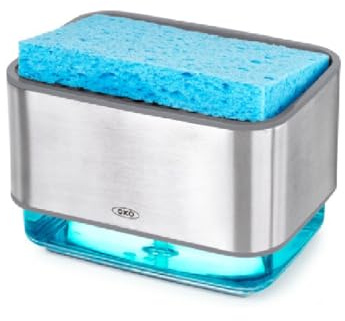 OXO Good Grips Stainless Steel Soap Dispensing Sponge Holder - Clear, One Size