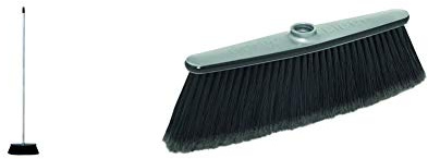Pippo Scopa Piuma Completa P020162C, Grigio e Nero, Dimensioni 31 x 141,5 cm & Piuma Scopa, Nylon, Argento/Nero, Dimensioni 31 x 10.5 cm