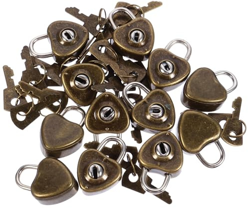 Angoily Lot De 12 Mini Cadenas Coeur Antirouille Avec Clés Portable Pour Valise Tiroir Journal Et Armoire Sécurisée