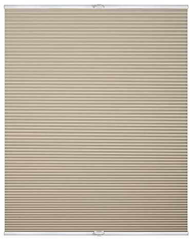 Lichtblick Thermo-Plissee Klemmfix, ohne Bohren, verspannt, Wabenplissee, Blickdicht, Hitzeschutz, Klemmträger, Energie und Heizkosten sparen Creme, 85 cm x 130 cm (B x L)