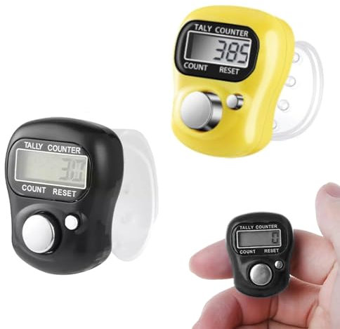 Rundenzähler Digital, Mini Finger Counter, 2 Stück Zähler, Handzähler Elektronisch, Finger Counters, Digitale LED-Finger-Clicker, Elektronische Finger Zähler, Fingerzähler, Manueller Zähler（2 Farben)