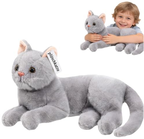 Toddmomy 30 cm PlüSchkatze, Niedliches Kuscheltier Katze, Britisch Katze Stofftier FüR Jungen Und MäDchen Weihnachten Geburtstagsgeschenk