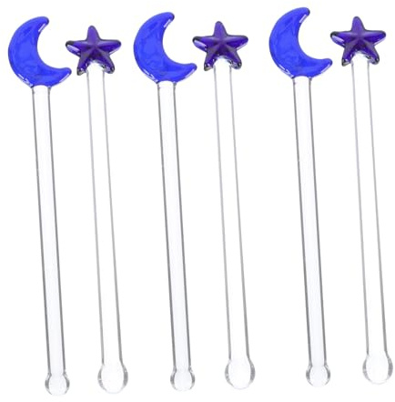 Cabilock Glas Cocktailrührer 4.72 Zoll Wiederverwendbare Swizzle Sticks Für Bar Kaffee Milchtee Getränke Rühren 6 Stück Multifunktionale Trinkrührstäbchen Für Zuhause Party