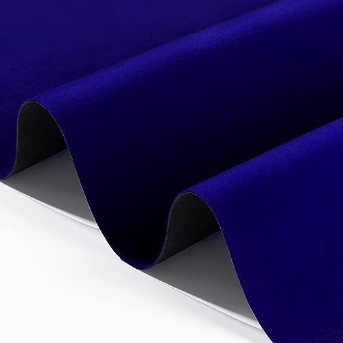 FunStick Sapphire Blue Fabric Wallpaper Peel and Stick Soft Velvet Fabrics Wallpaper Blue Felt Fabric Contact Paper for Cabinets Shelf Liner Self Adhesive Wall Paper for Bedroom Drawers 15.8x78.8