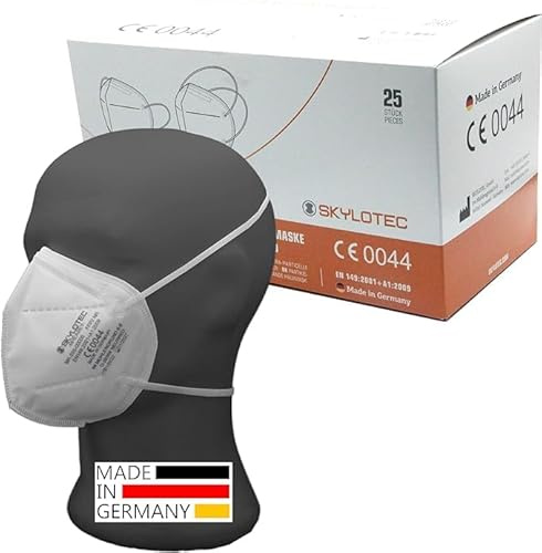 SimpleBreath Skylotec (Zettl Futurus Nachfolger) FFP2 Maske, Atemschutzmaske in Deutschland hergestellt, 0044 CE zertifiziert nach EN149, einzeln verpackt, 25 Stück