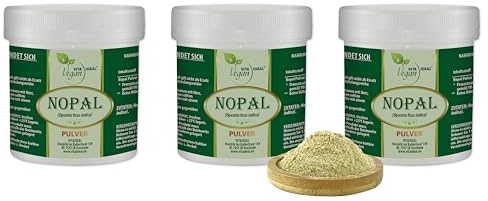 VITA IDEAL® Nopal Pulver 3x 300g - Feigenkaktus - Opuntia ficus indica - Kaktus - Tagesportion 960mg Nopal reines Pulver - Inklusive Messlöffel