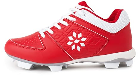 RIP-IT Girls Diamond Softball Cleats | Youth Softball Shoes for Girls | Scarlet | Size 6