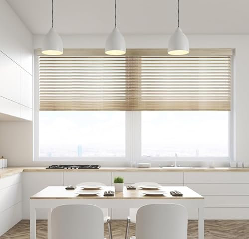 STOR PLANET | PVC-Jalousien, Vorhänge mit vertikalen Lamellen, Holz-Effekt, für Fenster und Türen, Vorhänge für Küche, Badezimmer, Schlafzimmer… | Eschenholz, 90 x 175 cm