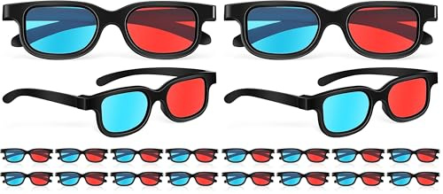 DIYEAH Lot de 10 lunettes de soleil 3 verres rouges pour enfants Lunettes de soleil pour cinéma 3D Lunettes de cinéma 3D Lunettes de jeu Cadre clavier léger