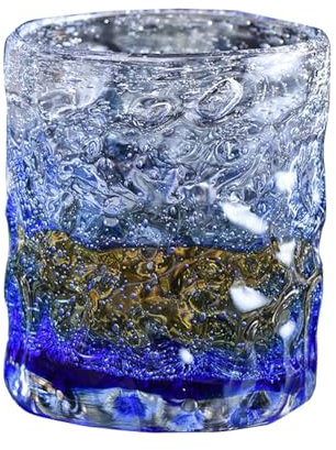 RYZGOJV Bicchiere di birra di vetro di whisky, Premium Old Fashioned Whisky Tumbler, Shinny Beer Glasses 220ml-F05