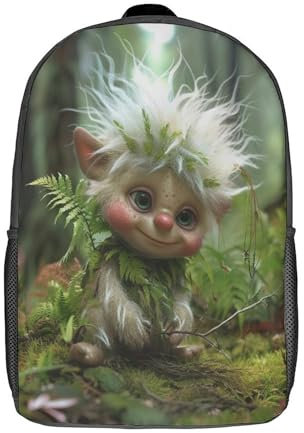 WENNUAN Monster mit großen Augen Kinderrucksack,große Kapazität,Schultasche,Kindertasche,Teenager Fantasiewesen Rucksack 17inch