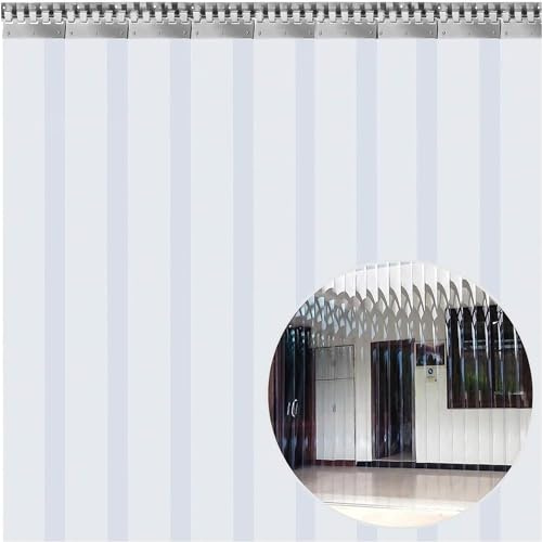 PVC Strip Curtain, Transparent Balcony Door Curtain, Fly Protection, Door Curtain, Thickness 1.3 mm - 3.3 mm, Length 180 cm - 300 cm, Plastic Door Strips, PVC Slat Curtain, Waterproof (Colour: