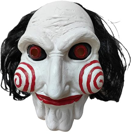 stepsin Scary Halloween Saw Mask Horror Clown Horrifying Billy Puppet Mask Halloween Costume Cosplay Props for Adults