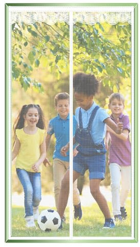 TYYHTJ Fliegengitter Tür Magnet 85x210CM Insektenschutz Fliegenvorhang, Der Magnetvorhang ist Ideal für Balkontür Wohnzimmer Schiebetür Terrassentür, Kinderleichte Klebemontage Ohne Bohren, Weiß