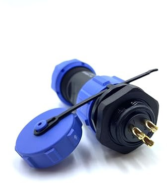 2 connettori SP17 a 3 poli, connettore per aeronautica, IP68, maschio e femmina femmina, connettore a 3 pin, montaggio sul dado posteriore, spina aviazione, 500 V, 10 A