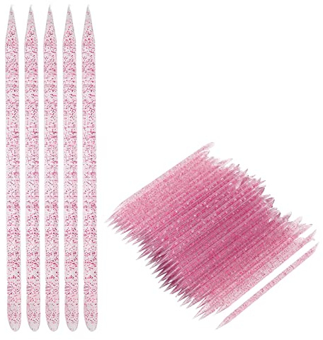Empujador de Cutículas, Palitos de Naranja para Uñas, 100 Unidades, Empujador de Cutículas para Uñas, Palillo para Cutículas, Cutículas de Doble Extremo, Palitos para Manicura y