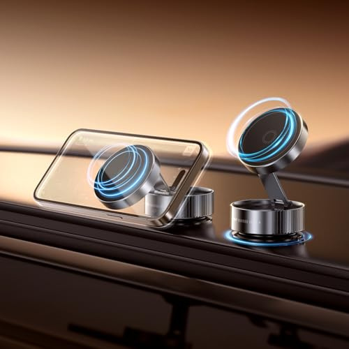 SAYHAY Vakuum Handyhalterung Auto Saugnapf für MagSafe Autohalterung, [20x N52 Magnet] Handyhalter Auto für Auto Gym Dusche, KFZ Handyhalterung für iPhone 16 15 14 13 12 Pro Max Smartphone