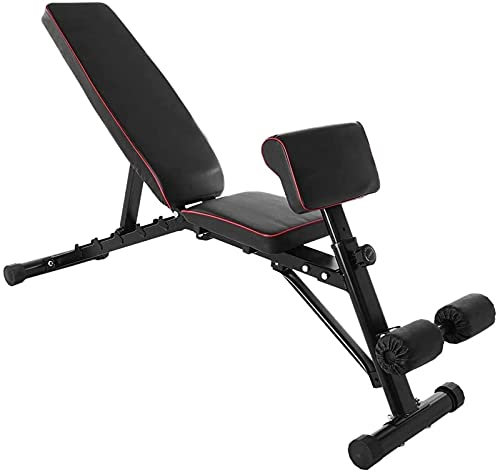 CCKUYT Fitness-Hantelbank, klappbare Hantelbank, römischer Stuhl, Rückenlagebrett, kombinierte Sit-Up-Schrägbank für Bauchmuskeln, verstellbare Rücken-Hyper-Extension F