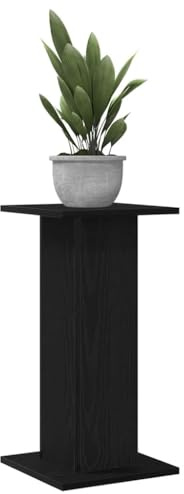 vidaXL Soporte de Plantas 2 pcs Roble Negro 30 x 30 x 60 cm, Soporte Moderno para Plantas de jardín, Resistente para Exteriores, Accesorio Minimalista para Sala
