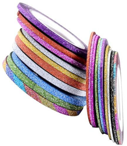Veemoon 30 piezas Pegatinas Adhesivas para Uñas Cintas Decorativas de Nail Art y Colores Dorado y Plata para Manicura Profesional y Personal