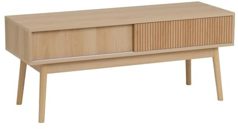 Meuble TV avec 1 Porte coulissante en PB en Naturel