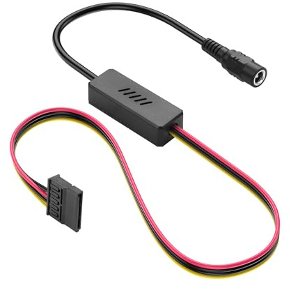 SinLoon DC5525 to SATA IDE Hard Drive Power Supply Cable DC 5.5x2.5mm Female to SATA Female Extension Cable with Step-Down Voltage Regulator (1 to 1)