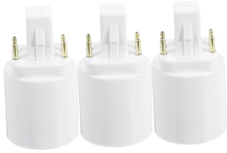 Vaguelly Adaptateur pour Lampe Convertisseur de Prise G24q Blanc en Plastique vers E27 Installation Facile, Pack de 3 Pièces pour Bureaux et Maisons