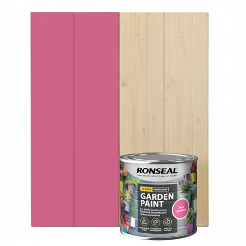 DUAYRA 250ML Garden Paint, Water Based Exterior Paint, UV Damage Mid Sheen Weather Resistant Paints For Pots, Bricks, Metal, Fast Drying Fence Paints, Resists Cracking (Pink Jasmine, 250 M L)