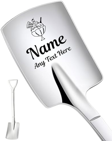 Personalized Stainless Steel Ice Cream Spoons Engraved Your Idea, Custom Engraved Ice Cream Shovel with Name Message, Personalized Gifts for Lover, Birthday Gifts (Desgin 4)