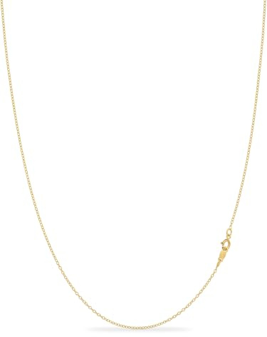 KEZEF 1 mm Gliederkette, 925 Sterling Silber | Erhältlich in 585 vergoldetem 925 Silber & 925 Sterling Silber | Kette ohne Anhänger für Damen & Herren | Länge: 40 cm - 90 cm