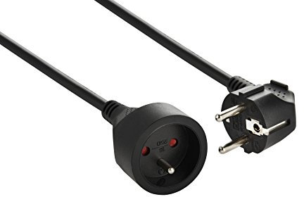 Electraline 20848025D Verlängerungskabel, 10 m, 16 A, Querschnitt 3G, 1,5 mm², Schwarz