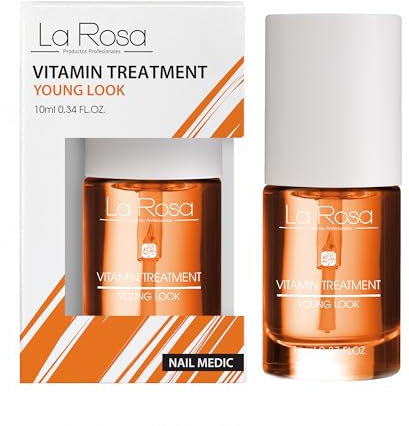LaRosa VITAMIN TREATMENT - Soin des Ongles avec Vitamines C, E, F et B5 - Régénération et Protection pour Ongles Cassants et Dédoublés - 10 ml