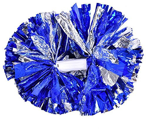 Tbest Cheerer Pom Poms Cheering, 1 Paar Cheerer Pom Poms Aero Cheering Pompons Metallic für Tanzparty Schule Sport Wettbewerb