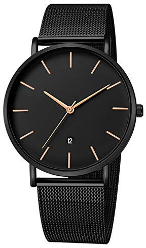 MICGIGI Herren Armbanduhr Analog Quarz Armbanduhr Minimalist Uhr mit Edelstahl Armband