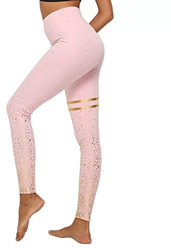DEEWISH Hosen Damen, Frauen Leggings Hose Yogahose Sport-Leggings Jogginghose | Sport Fitness Workout Leggins | Stretch Yoga Hosen Pants | Sporthose, Rosa, L