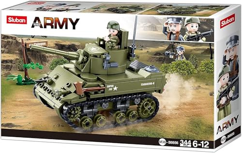 WWII - Leichter All. Panzer (344 Teile)[M38-B0856], Spielset, Klemmbausteine, Soldaten, mit Spielfigur, Army WWII, bunt, Sluban Klemmbausteine SL95716